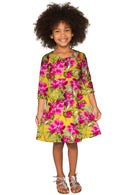 Indian Summer Gloria Empire Waist Floral Dress - Mommy & Me-Indian Summer-18M/2-Yellow/Pink-JadeMoghul Inc.