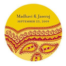 Indian Theme Stickers Red Pattern (Pack of 1)-Wedding Favor Stationery-JadeMoghul Inc.