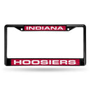 Black License Plate Frame Indiana Black Laser Chrome Frame