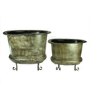 Indoor Pots and Planters Old-Style Piece Metal Planter, Gold Benzara