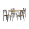 Industrial 5 Pc. Dining Table Set-Dining Sets-Gray, Dark Bronze-Metal Wood Veneer-JadeMoghul Inc.