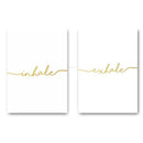 Inhale Exhale Golden Simple Quote Canvas Posters and Prints Nordic Style Wall Art Painting Wall Picture for Living Room Decor-13x18cm Unframed-2 pcs Set-JadeMoghul Inc.