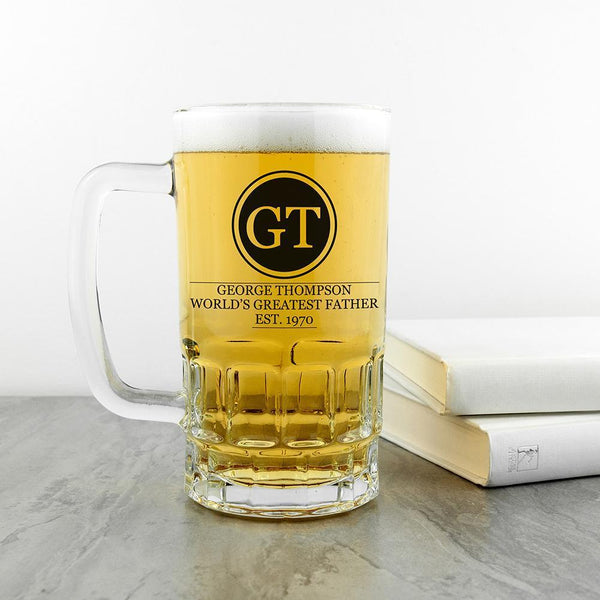 Smart Glasses Initials Circled Beer Glass Tankard