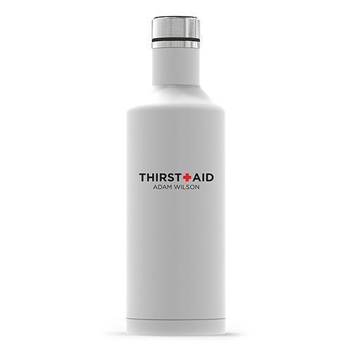 Insulated Water Bottle - Sleek White - Thirst Aid Printing (Pack of 1)-Personalized Gifts for Women-JadeMoghul Inc.