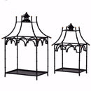 Intriguing Wellford Metal Candle Lanterns, Set of 2, Black-Lanterns-Black-Metal-JadeMoghul Inc.