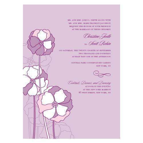 Invitations & Stationery Essentials Pinwheel Poppy Invitation Vintage Pink (Pack of 1) Weddingstar