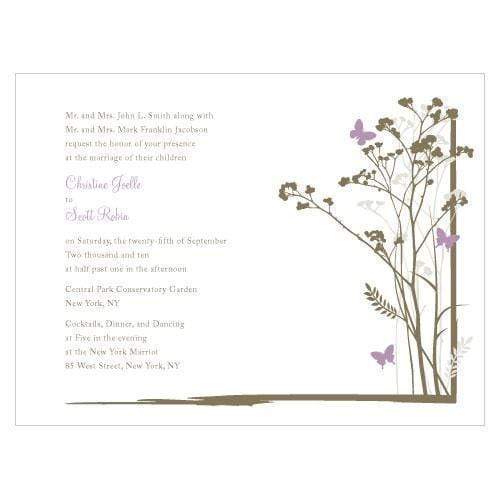 Invitations & Stationery Essentials Romantic Butterfly Invitation (Pack of 1) JM Weddings