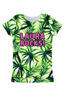 Island Life Customized NAME Zoe T-Shirt - Women-Island Life-XS-White/Green-JadeMoghul Inc.