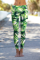 Island Life Lucy Floral Print Performance Leggings - Women-Island Life-XS-White/Green-JadeMoghul Inc.