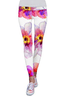 Isle of Love Lucy Floral Print Performance Leggings - Women-Isle of Love-XS-White/Pink-JadeMoghul Inc.