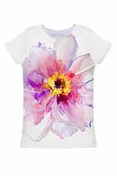 Isle of Love Zoe Floral Print Designer T-Shirt - Women-Isle of Love-XS-White/Pink-JadeMoghul Inc.