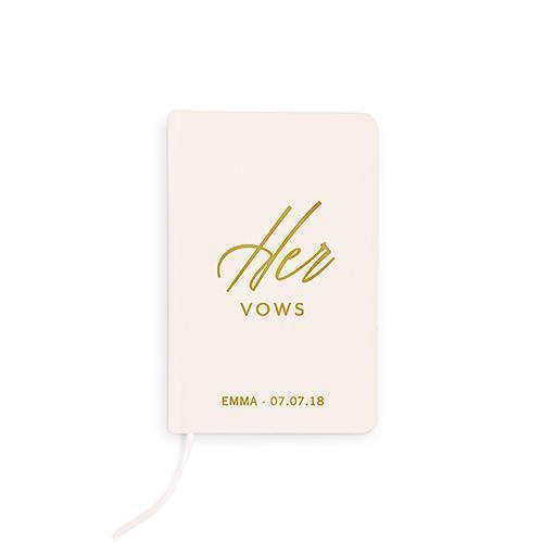 Ivory Linen Pocket Journal - Her Vows Emboss (Pack of 1)-Personalized Gifts By Type-JadeMoghul Inc.