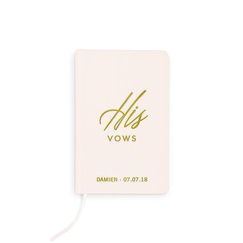Ivory Linen Pocket Journal - His Vows Emboss (Pack of 1)-Personalized Gifts By Type-JadeMoghul Inc.
