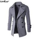 Jackets For Men - Men's Wool Blend Double Breasted Slim Fit Coat AExp