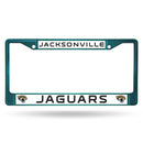 Car License Plate Frame Jaguars Aqua Colored Chrome Frame