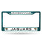 Car License Plate Frame Jaguars Aqua Colored Chrome Frame