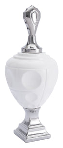 Jars Vintage Cookie Jars - 10.4" x 10.4" x 25.6" White & Silver, Ceramic, Large Jar HomeRoots