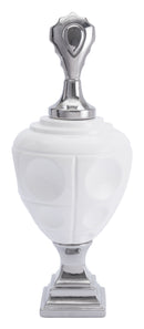 Jars Vintage Cookie Jars - 10.4" x 10.4" x 25.6" White & Silver, Ceramic, Large Jar HomeRoots