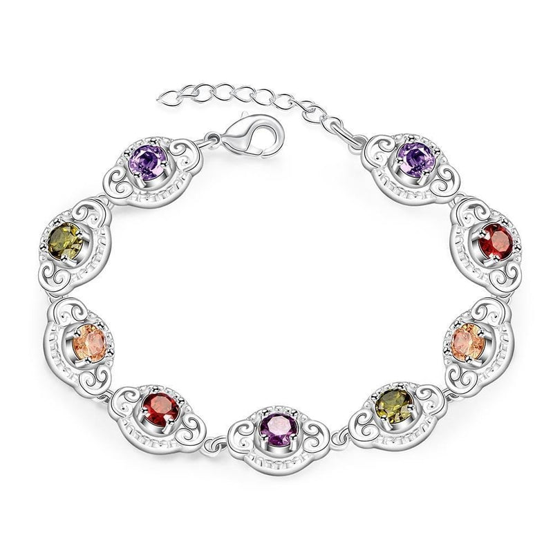 Jemmin Pretty Colorful Multi Colors Bracelets 925 Sterling Silver With Extender Woman Lady Bracelet Bangle Jewelry Top Sell--JadeMoghul Inc.