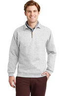 JERZEES SUPER SWEATS NuBlend- 1/4-Zip Sweatshirt with Cadet Collar. 4528M-Sweatshirts/Fleece-Ash-2XL-JadeMoghul Inc.