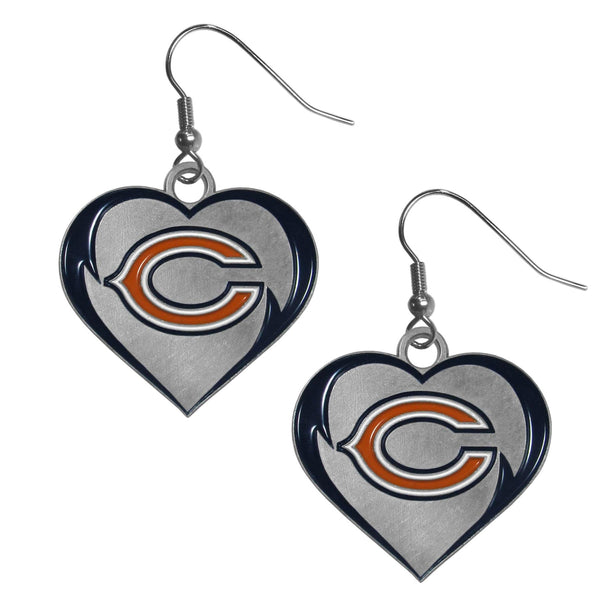 Chicago Bears Heart Dangle Earrings For Men