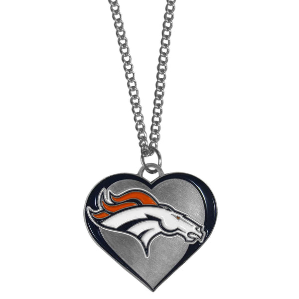 Denver Broncos Heart Necklace