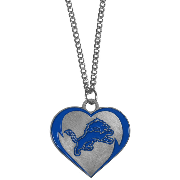 Detroit Lions Heart Necklace