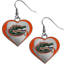 Florida Gators Football Heart Dangle Earrings