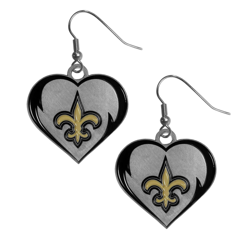 New Orleans Saints Heart Dangle Earrings For Men