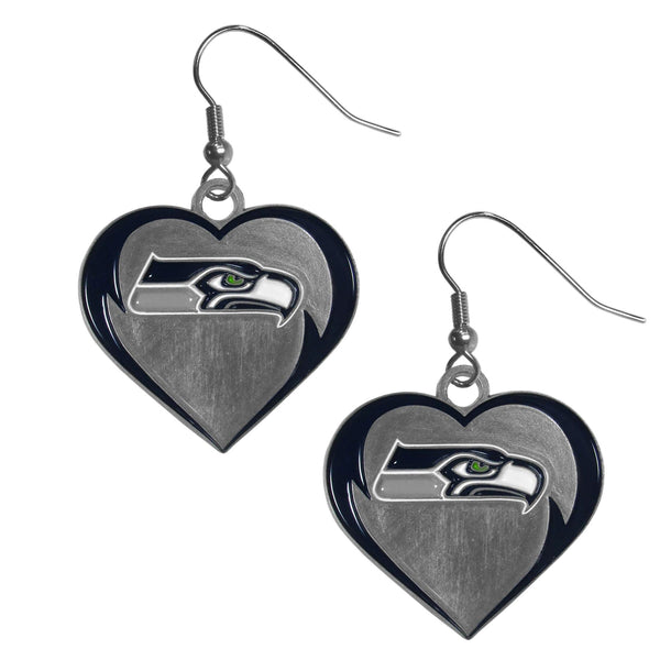 Seattle Seahawks Heart Dangle Earrings For Men