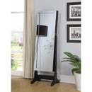 Jewelry Boxes and Organizers Sophisticated Jewelry Cheval Mirror With Interior Storage, Black Benzara