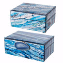 Jewelry Boxes and Organizers Space Efficient Set of 2 Jewelry Boxes , Blue Benzara