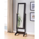 Jewelry Cheval With Traditional Style Legs, Dark Brown-Jewelry Armoires-Dark Brown-Wood & Glass-JadeMoghul Inc.