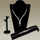 Jewelry Sets Body Jewelry 3W939 Rhodium Brass Jewelry Sets with AAA Grade CZ Alamode Fashion Jewelry Outlet