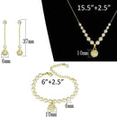 Jewelry Sets Body Jewelry 3W947 Gold Brass Jewelry Sets with Synthetic in White Alamode Fashion Jewelry Outlet