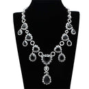 Body Jewelry LO2325 Rhodium Brass Jewelry Sets with AAA Grade CZ