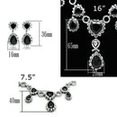 Body Jewelry LO2325 Rhodium Brass Jewelry Sets with AAA Grade CZ