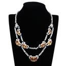 Body Jewelry LO2326 Rhodium Brass Jewelry Sets with AAA Grade CZ