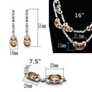 Body Jewelry LO2326 Rhodium Brass Jewelry Sets with AAA Grade CZ