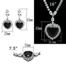 Body Jewelry LO2327 Rhodium Brass Jewelry Sets with AAA Grade CZ