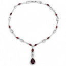 Costume Jewelry 3W1423 Rhodium Brass Jewelry Sets with Synthetic in Garnet