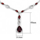 Costume Jewelry 3W1423 Rhodium Brass Jewelry Sets with Synthetic in Garnet