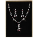 Costume Jewelry 3W1423 Rhodium Brass Jewelry Sets with Synthetic in Garnet