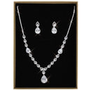 Costume Jewelry 3W1427 Rhodium Brass Jewelry Sets with AAA Grade CZ