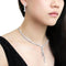 Costume Jewelry 3W1429 Rhodium Brass Jewelry Sets with AAA Grade CZ