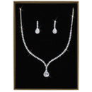 Costume Jewelry 3W1430 Rhodium Brass Jewelry Sets with AAA Grade CZ