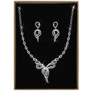 Costume Jewelry 3W1431 Rhodium Brass Jewelry Sets with AAA Grade CZ