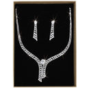 Costume Jewelry 3W1434 Rhodium Brass Jewelry Sets with AAA Grade CZ