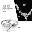 Costume Jewelry 3W923 Rhodium Brass Jewelry Sets with AAA Grade CZ