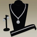 Jewelry Sets Costume Jewelry 3W927 Rhodium Brass Jewelry Sets with AAA Grade CZ Alamode Fashion Jewelry Outlet